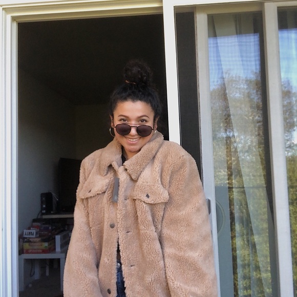 New tan/light brown teddy jacket - Picture 2 of 4